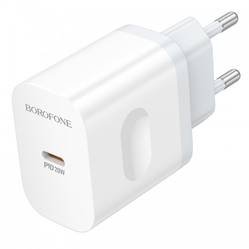 Мережевий зарядний пристрій BOROFONE BA99A Breeze single port PD20W charger White