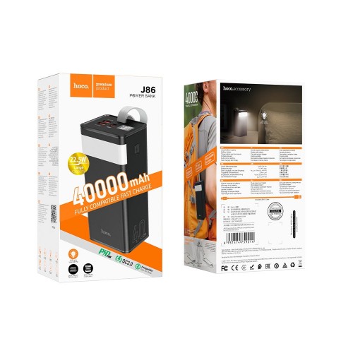 Внешний аккумулятор HOCO J86 Powermaster 22.5W полностью совместимый power bank (40000mAh) Черный