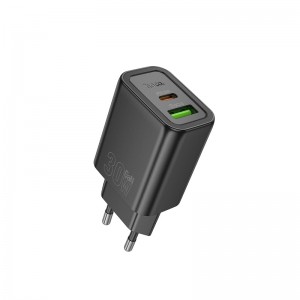 Мережевий зарядний пристрій HOCO N63 Gentle PD30W+QC3.0 charger (EU) Black