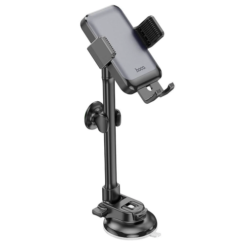 Автотримач для телефона HOCO H27 Rock push-type car holder(center console) Black gray