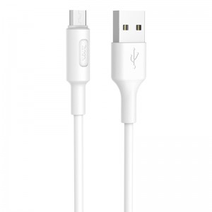 Кабель HOCO X25 USB to Micro 2A, 1м, PVC, PVC разъемы, Белый