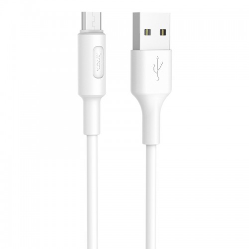 Кабель HOCO X25 USB to Micro 2A, 1м, PVC, PVC разъемы, Белый