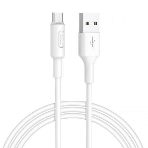 Кабель HOCO X25 USB to Micro 2A, 1м, PVC, PVC разъемы, Белый
