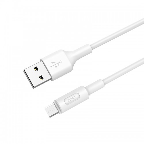 Кабель HOCO X25 USB to Micro 2A, 1м, PVC, PVC разъемы, Белый