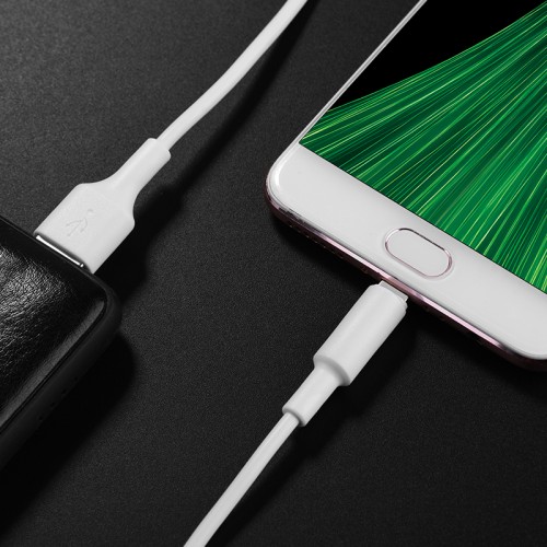 Кабель HOCO X25 USB to Micro 2A, 1м, PVC, PVC разъемы, Белый