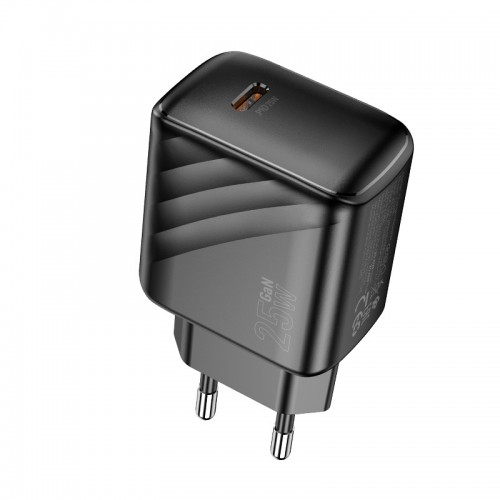 Мережевий зарядний пристрій HOCO CS24A Puerto single-port PD25W charger (EU) Black