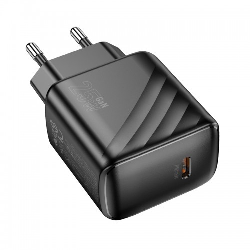 Мережевий зарядний пристрій HOCO CS24A Puerto single-port PD25W charger (EU) Black