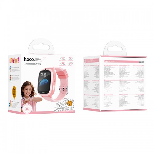 Детские смарт-часы HOCO Y106 4G 46mm. 730 mAh children phone watch Pink