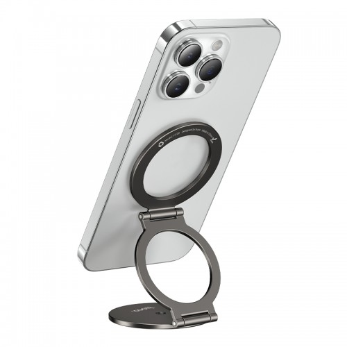Автотримач для телефона HOCO H102 Whale magnetic ring holder(multi-scene) Metal Grey