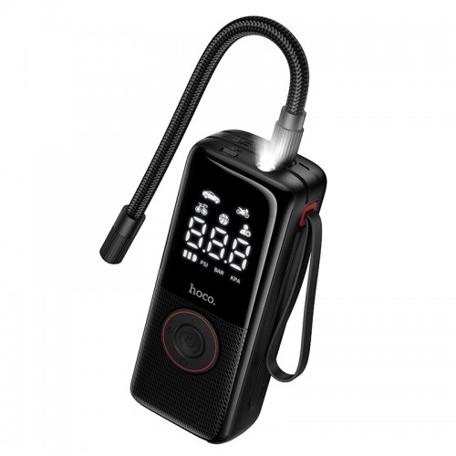 Автомобільний насос HOCO ZP18 Enlighten portable smart air pump Black