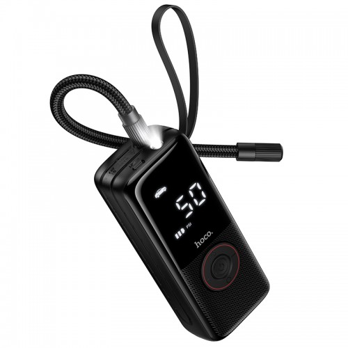 Автомобільний насос HOCO ZP18 Enlighten portable smart air pump Black