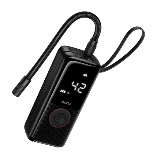 Автомобільний насос HOCO ZP18 Enlighten portable smart air pump Black