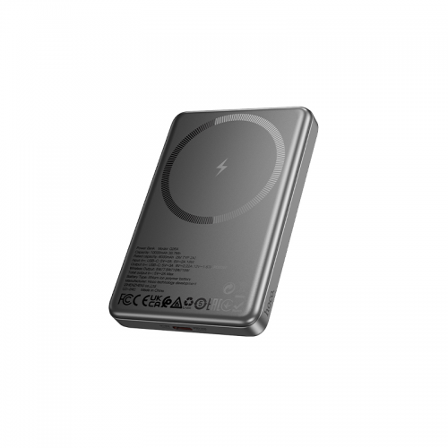 Внешний аккумулятор HOCO Q26A Joy PD20W магнитная быстрая зарядка power bank (10000mAh) металлический серый