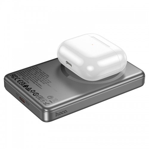 Внешний аккумулятор HOCO Q26A Joy PD20W магнитная быстрая зарядка power bank (10000mAh) металлический серый