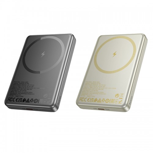 Внешний аккумулятор HOCO Q26A Joy PD20W магнитная быстрая зарядка power bank (10000mAh) металлический серый