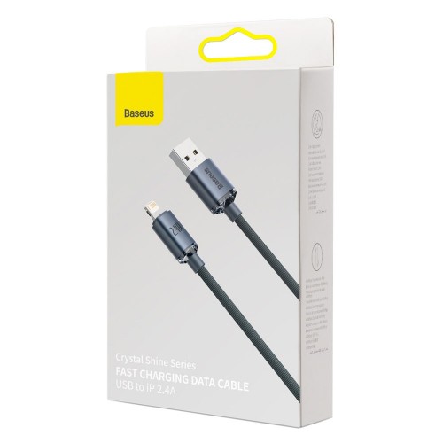 Кабель Baseus Crystal Shine Series Fast Charging Data Cable USB to iP 2.4A 2m Black