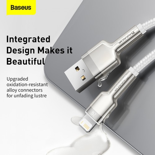 Кабель Baseus Cafule Series Metal Data Cable USB to IP 2.4A 2m White