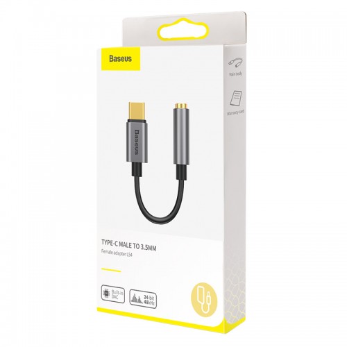 Кабель-переходник Baseus Type-C Male to 3.5mm Female Adapter L54 Темно-серый