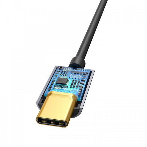 Кабель-переходник Baseus Type-C Male to 3.5mm Female Adapter L54 Темно-серый
