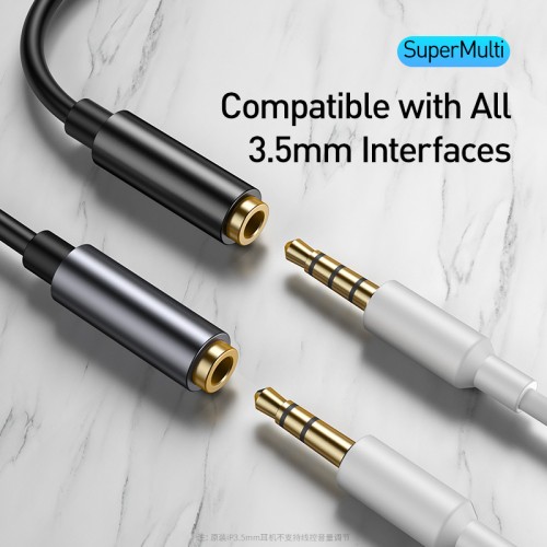Кабель-переходник Baseus Type-C Male to 3.5mm Female Adapter L54 Темно-серый