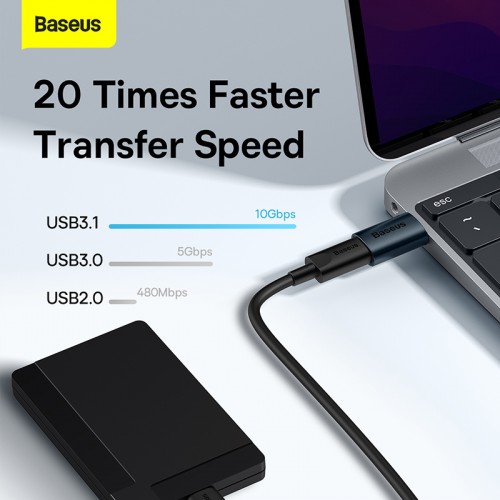 Адаптер Baseus Ingenuity Series Mini OTG Adaptor USB 3.1 to Type-C Blue