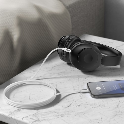 Аудиокабель BOROFONE BL20 True sound силиконовый цифровой аудиокабель iP Белый