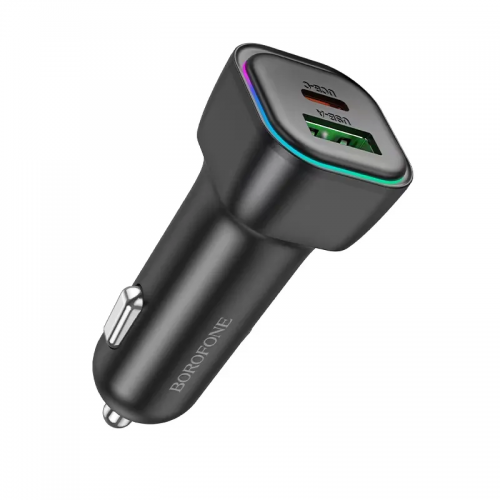 Автомобільний зарядний пристрій BOROFONE BZ28A Trophie PD30W+QC3.0 car charger Black