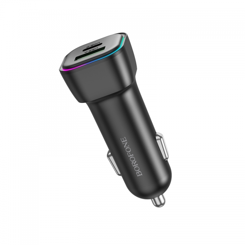 Автомобільний зарядний пристрій BOROFONE BZ28A Trophie PD30W+QC3.0 car charger Black