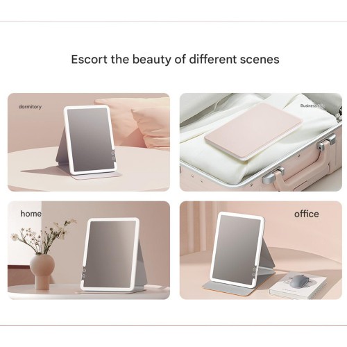 Зеркало для макияжа Xiaomi DOCO 11 " Daylight Portable Flat Mirror Pro Pink