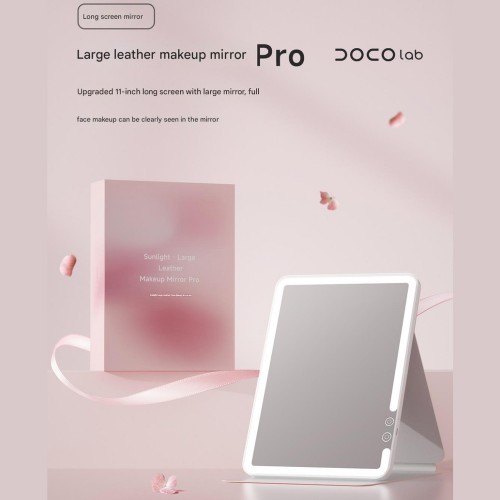 Зеркало для макияжа Xiaomi DOCO 11 " Daylight Portable Flat Mirror Pro Pink