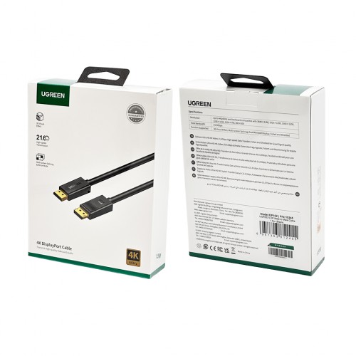 Кабель UGREEN DP Male to Male 1.5м (черный)
