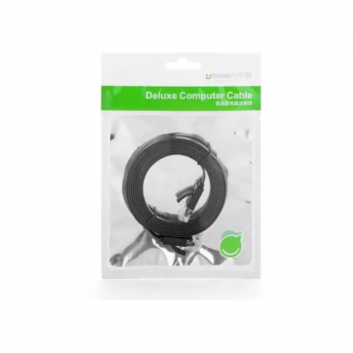Мережевий кабель UGREEN Cat 6 U/UTP Lan Flat Cable 1м (Чорний)