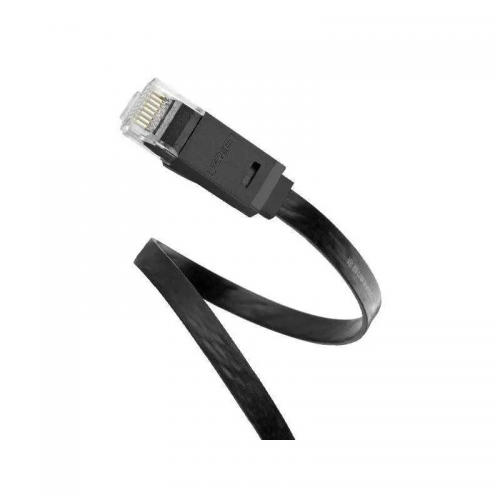 Мережевий кабель UGREEN Cat 6 U/UTP Lan Flat Cable 1м (Чорний)