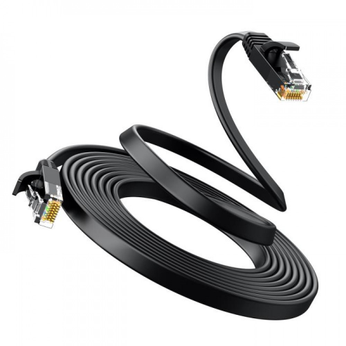 Мережевий кабель UGREEN Cat 6 U/UTP Lan Flat Cable 1м (Чорний)