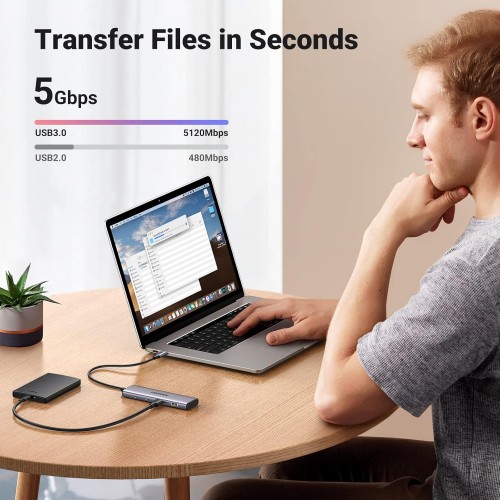 USB-хаб UGREEN 4-портовый USB-C хаб