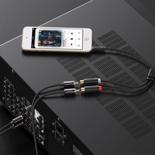 Аудиокабель UGREEN AV109 3.5mm Male to 2RCA Female Cable 25см (Серый)(UGR-10547)