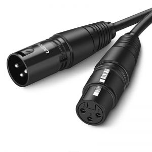 Аудиокабель UGREEN AV130 Cannon Male to Female Microphone Extension Audio Cable 1m (Чёрный)(UGR-20708)