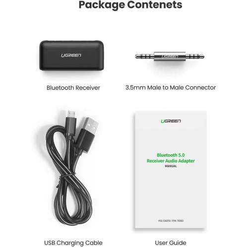 Bluetooth-ресивер UGREEN CM276 Bluetooth 5.0 Приемник Аудио Адаптер
