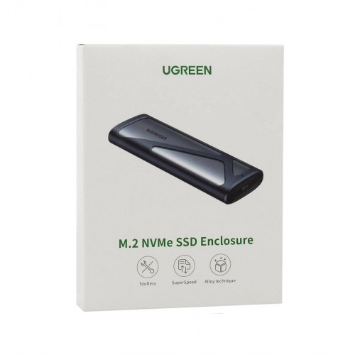 Внешний карман для накопителя UGREEN USB-C Female to M.2 M-Key 10G Enclosure C TO C Cable 50cm