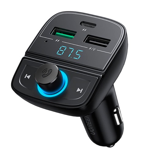 АЗП с FM-модулятором UGREEN CD229 FM&Bluetooth Передатчик&Автомобильное зарядное устройство + TF слот Черный