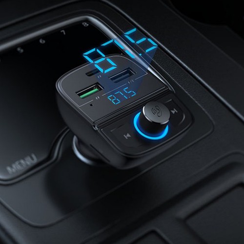 АЗП с FM-модулятором UGREEN CD229 FM&Bluetooth Передатчик&Автомобильное зарядное устройство + TF слот Черный