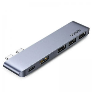 USB-Хаб UGREEN CM251 Двойной USB-C на HDMI+3*USB 3.0 A+Type C Женский Конвертер