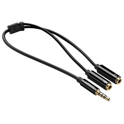 Аудіокабель UGREEN AV141 3.5mm Male to 2 Female Audio Cable ABS Case Black