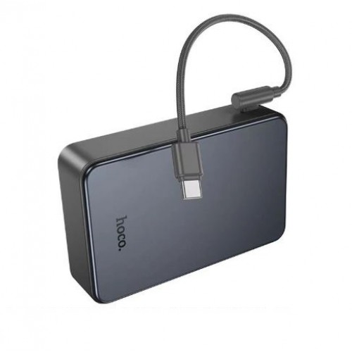 Внешний аккумулятор HOCO J170A Starlight 22.5W+PD20W полностью совместимый power bank с кабелем (20000mAh) Металлический серый