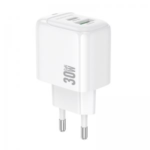 Мережевий зарядний пристрій BOROFONE BAS45A Потенційний PD30W+QC3.0 зарядний пристрій (ЄС) Білий