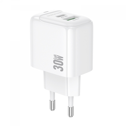 Мережевий зарядний пристрій BOROFONE BAS45A Потенційний PD30W+QC3.0 зарядний пристрій (ЄС) Білий