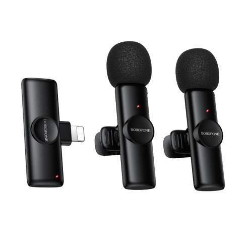Бездротова мікрофонна система BOROFONE BFK16A Winner dual-mic (Lightning) Black