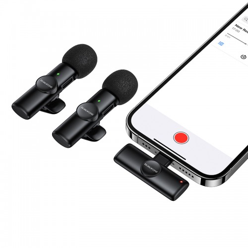 Бездротова мікрофонна система BOROFONE BFK16A Winner dual-mic (Lightning) Black