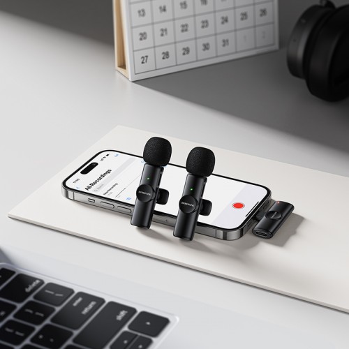 Бездротова мікрофонна система BOROFONE BFK16A Winner dual-mic (Lightning) Black
