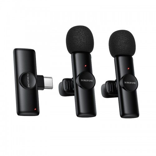 Бездротова мікрофонна система BOROFONE BFK16A Winner dual-mic (Type-C) Чорний